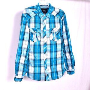 Chalc Men's Western Button Up Shirt Size Large